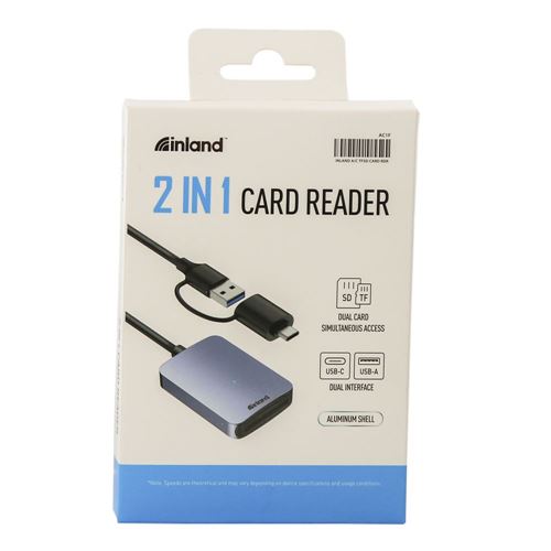 Inland 2-in-1 Memory Card Reader — vista 2