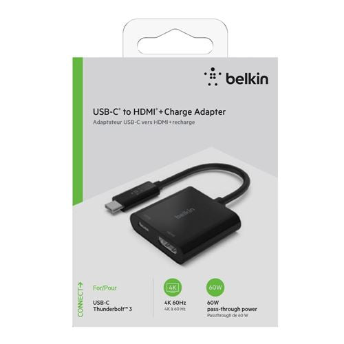 Belkin USB-C to HDMI Adapter + Charge (Supports 4K UHD Video, Passthrough Power up to 60W  — vista 2