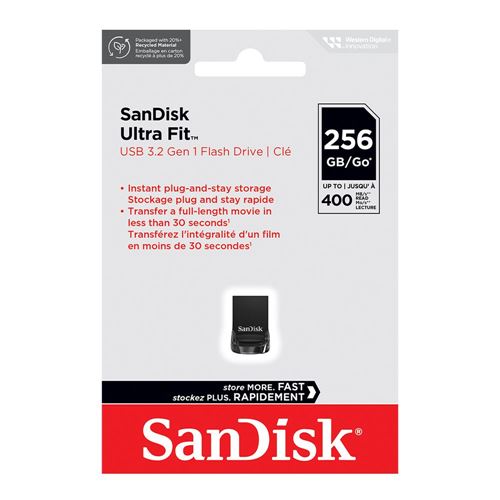 Sandisk 256GB Ultra Fit Hi-Speed USB 3.2 (Gen 1) Flash Drive - Black — vista 2