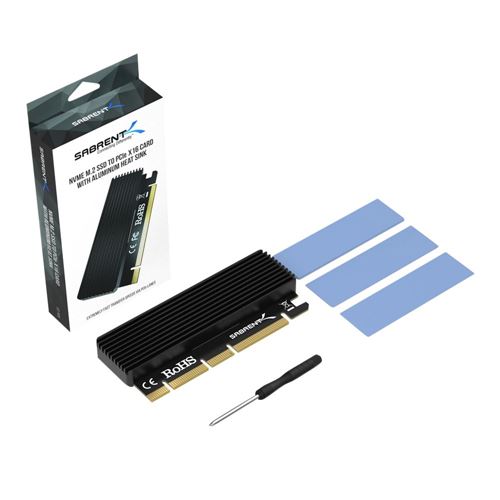 Sabrent NVMe M.2 SSD to PCIe Adapter Card with Aluminum Heatsink — vista 2