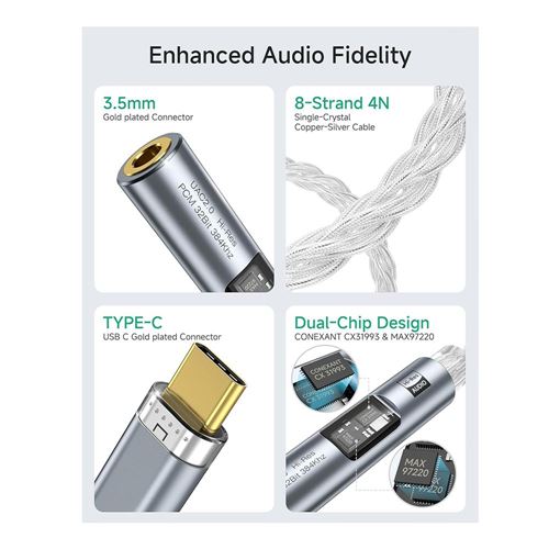 USB Type-C to 3.5mm HiFi DAC Adapter - Silver — vista 2