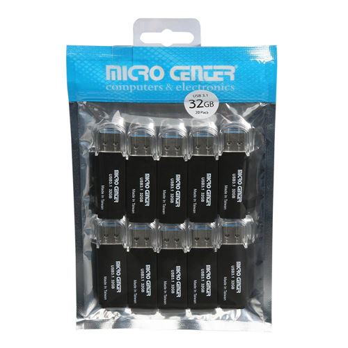 Micro Center 32GB SuperSpeed USB 3.1 (Gen 1) Flash Drive (Black) - 20 pack — vista 2