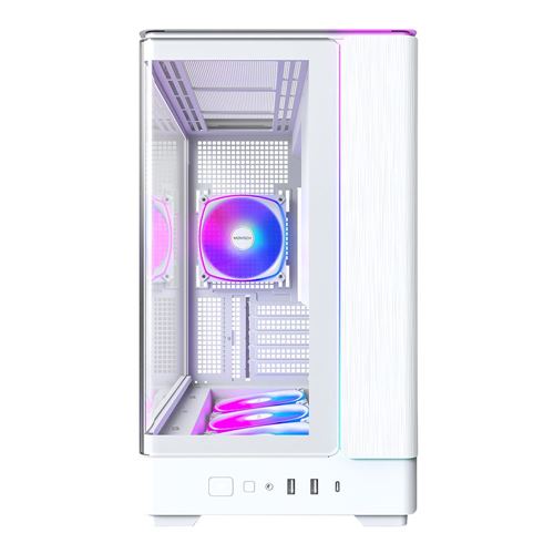 Montech KING 15 PRO Tempered Glass microATX Mid-Tower Computer Case - White — vista 2