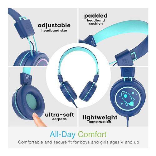 MEE Audio KidJamz Safe Listening Headphones - Blue/Teal — vista 2
