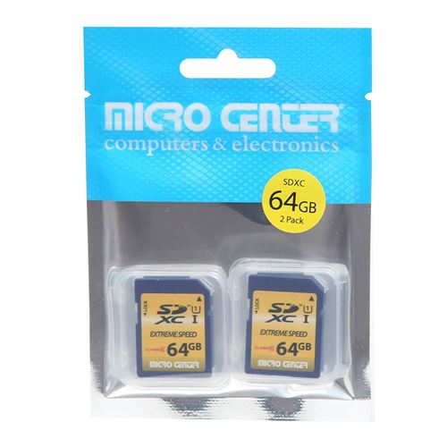 Micro Center 64GB SD Card UHS-I Class 10 SDXC Flash Memory Card - 2 Pack — vista 2