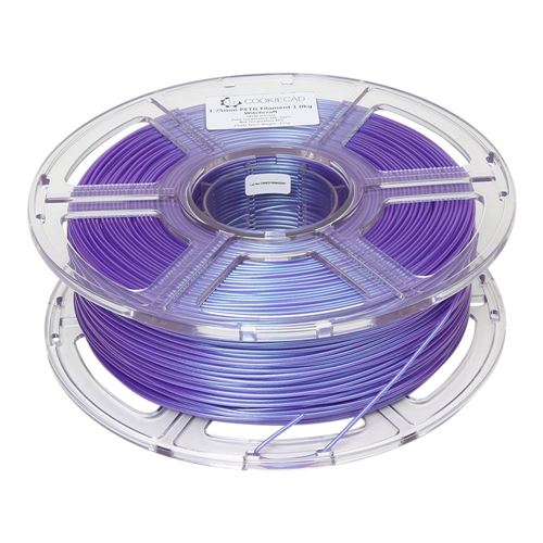 Cookiecad 1.75mm PETG Iridescent 3D Printer Filament Single Color 1.0 kg (2.2 lbs.) Spool  — vista 2