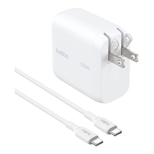 Belkin 100W Wall Charger 1.5M Type USB-C Cable, White — vista 2