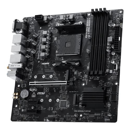 Tarjeta Madre MSI PRO B550M-P WIFI6E AMD AM4 B550 microATX — vista 2