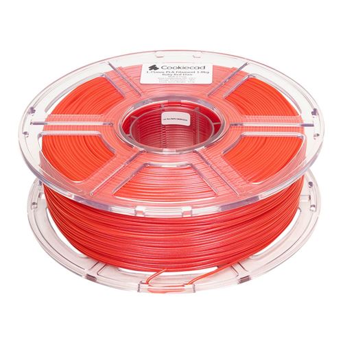 Cookiecad 1.75mm PLA 3D Printer Filament Single Color 1.0 kg (2.2 lbs.) Spool - Ruby Red E — vista 2