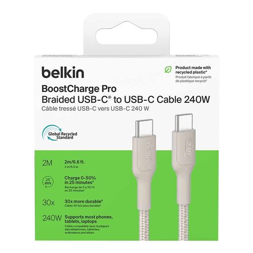 Belkin BoostCharge USB Type-C to USB Type-C 240W 2.0 Cable (Sand) - 2 Meter — vista 2