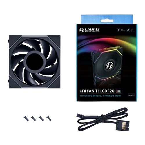 Lian Li UNI FAN TL LCD FLEX 120mm Fluid Dynamic Case Fan - Black — vista 2