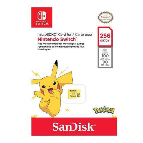 Sandisk 256GB Pokemon Pikachu microSDXC UHS-I Flash Memory Card — vista 2