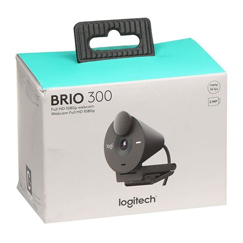 Logitech Brio 300 1080p Webcam - Graphite
 Auto Light Correction, Privacy Shutter — vista 2