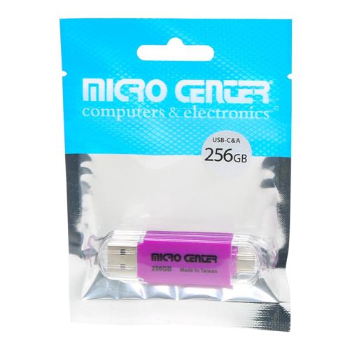 Micro Center 256GB Dual Type-A Type-C 2-in-1 SuperSpeed USB 3.2 (Gen 1) Flash Drive - Purp — vista 2