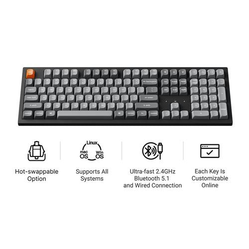 Keychron K10 Max Wireless Mechanical Keyboard - Black
 Red Switch — vista 2