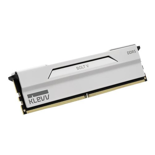 KLEVV BOLT V 32GB (2 x 16GB) DDR5-6000 PC5-48000 CL28 Dual Channel Desktop Memory Kit 5AGU880-60B280I - Pure White — etiqueta