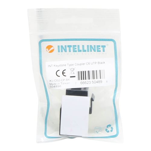 Intellinet Cat6 8P8C Female to 8P8C Female UTP Inline Coupler Keystone Type - Black — vista 2