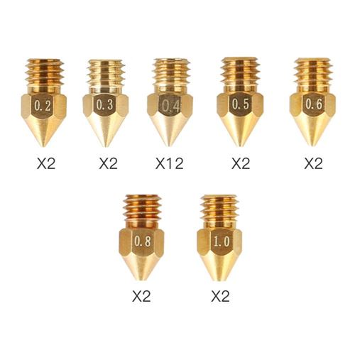 Creality Brass MK8 Nozzle (24 Piece) for Ender-3, Ender-5, CR-10 Series — vista 2