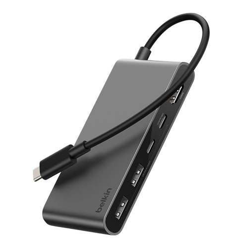 Belkin 5-Port USB-C Hub with Dual USB-C Ports - Gray — vista 2