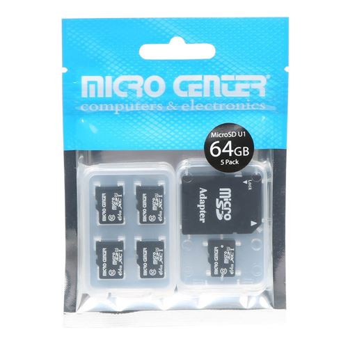Micro Center 64GB microSDXC Class 10/U1 Flash Memory Card with Adapter — vista 2