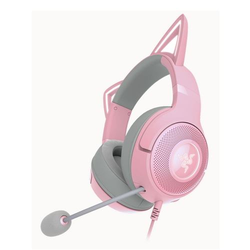 Razer Kraken Kitty V2 USB Headset with RGB Kitty Ears - Quartz — vista 2