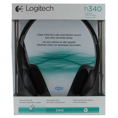 Logitech H340 USB Wired Headset - Black
 Rotatable Boom Mic;  Adjustable Headband;  Foam E — vista 2