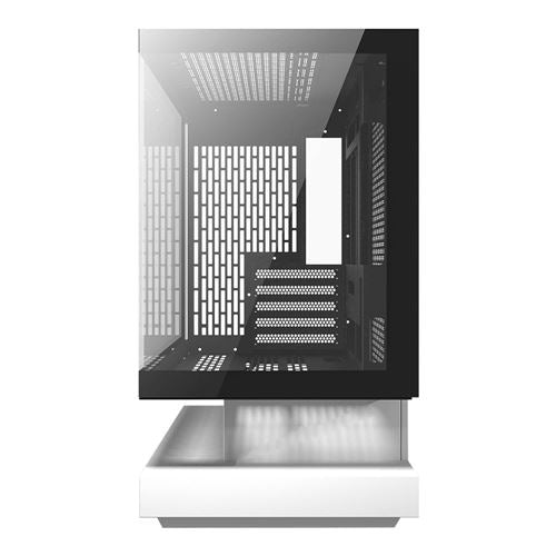 darkFlash F1 Tempered Glass microATX Mid-Tower Computer Case - White — vista 2