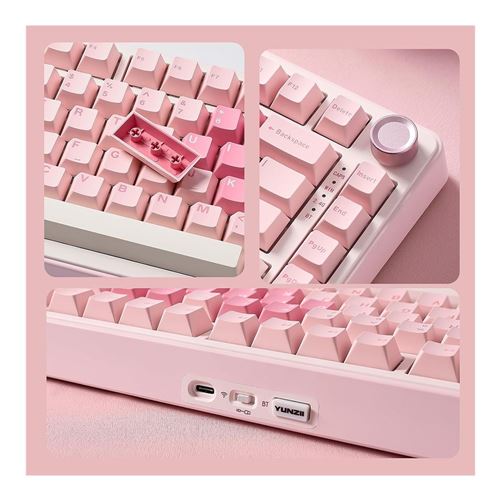 Yunzii B75 PRO Wireless Mechanical Gaming Keyboard - Pink — vista 2