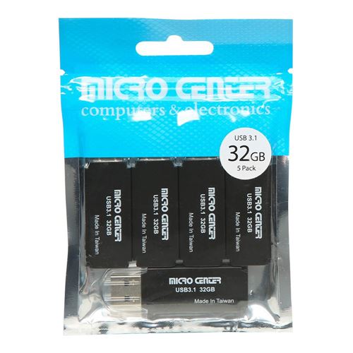 Micro Center 32GB SuperSpeed USB 3.1 (Gen 1) Flash Drive - Black(5 Pack) — vista 2