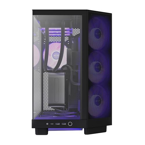 NZXT H6 Flow RGB Tempered Glass ATX Mid-Tower Computer Case - Black — vista 2