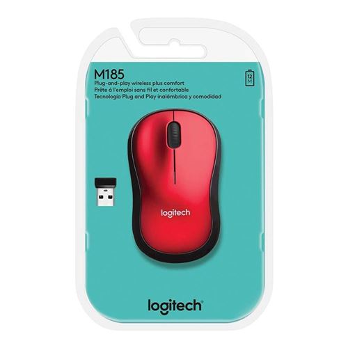 Logitech Wireless Mouse M185 - Red — vista 2