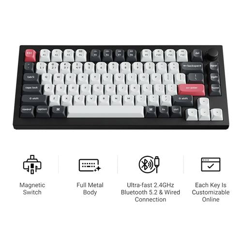 Keychron Q1 HE Keyboard Swappable RGB Backlight Nebula Switch Knob Version - Black — vista 2