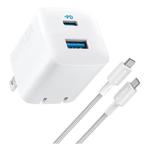 Anker 33W 2-Port USB-C/USB-A Wall Charger with USB-C Cable — vista 2