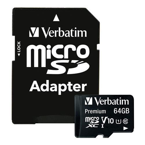 Verbatim 64GB Premium MicroSDXC Class 10 / UHS-1 Flash Memory Card with Adapter — vista 2