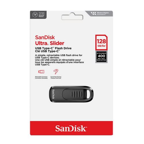 Sandisk 128GB Ultra Slider Type-C SuperSpeed+ USB 3.2 (Gen 1) Flash Drive - Black — vista 2