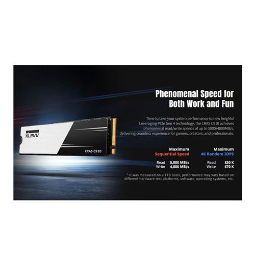 KLEVV C910G 500GB 3D TLC NAND PCIe Gen 4 x4 NVMe M.2 Internal SSD — vista 2