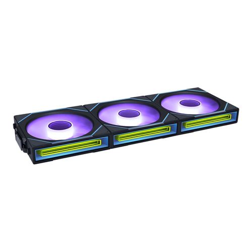 Lian Li UNI FAN SL-INF FLEX Reverse Blade 120mm Fluid Dynamic Case Fan - Black (3 Pack) — vista 2