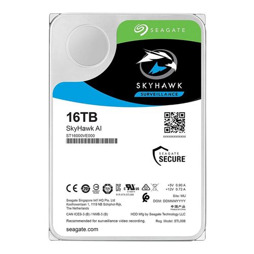 Seagate SkyHawk AI 16TB 7200 RPM SATA III 6Gb/s 3.5" Internal CMR Surveillance Hard Drive — vista 2