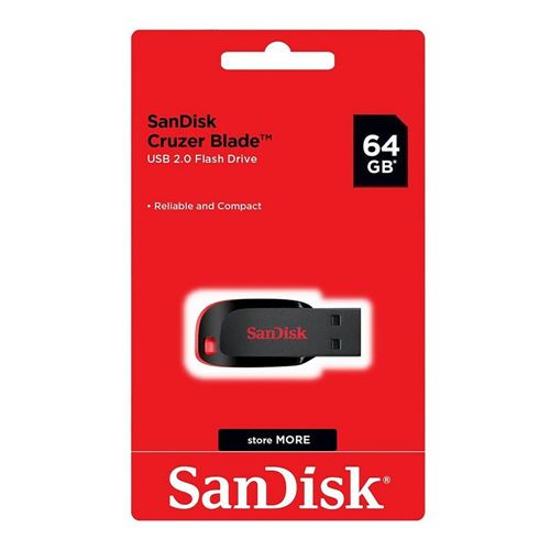 Sandisk 64GB Cruzer Blade SuperSpeed+ USB 2.0 Flash Drive - Black — vista 2