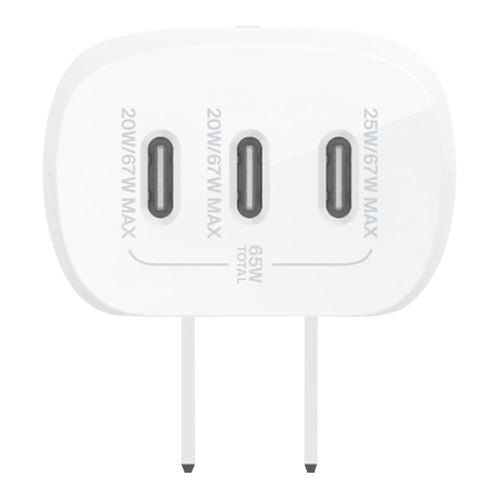 Belkin BoostCharge 67 Watt Triple USB-C Wall Charger — vista 2