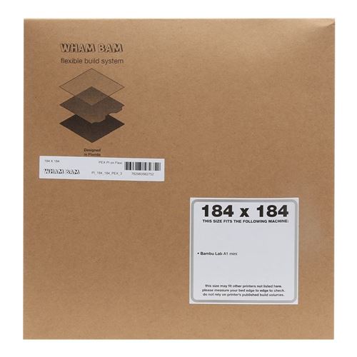 Wham Bam Flexi Plate With Pre-Installed PEX Build Surface
 184 x 184 mm;  Bambu Lab A1 Min — vista 2