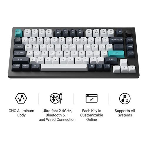 Keychron Q1 Max Hot Swappable RGB Backlight Wireless Keyboard - White
 Gateron Jupiter Red — vista 2