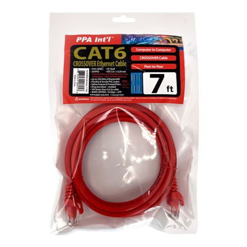 PPA 7 Ft. CAT 6 Crossover Ethernet Cable - Red — vista 2