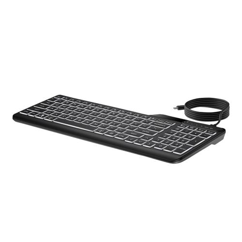 HP 400 Backlit Wired Keyboard - Black
 USB-C cord, USB-A adapter included — vista 2
