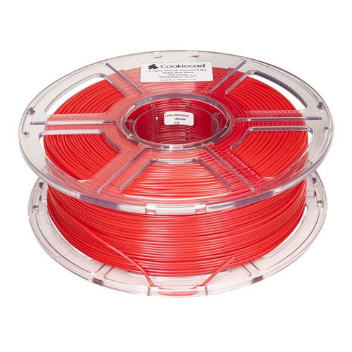 Cookiecad 1.75 mm TPU 3D Printer Filament 1.0 kg (2.2 lbs.) Spool - Ruby Red Elixir — vista 2