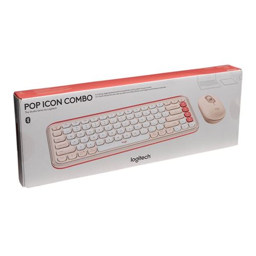 Logitech POP ICON Wireless Mechanical Keyboard With Mouse - Rose & Off-White — vista 2