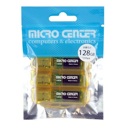Micro Center 128GB USB 3.1 Flash Drive (Yellow) - 3 Pack — vista 2