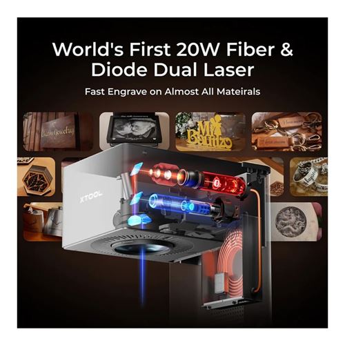 xTool F1 Ultra Diode Dual Laser Engraver
 6" Color LCD Screen;  Automatic Leveling;  Slatt — vista 2