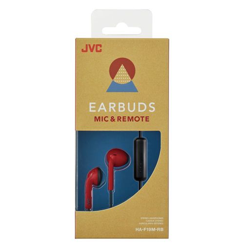 JVC Retro Style Wired Earbuds - Red
 In-line Controls;  Water-Resistant;  In-line Micropho — vista 2