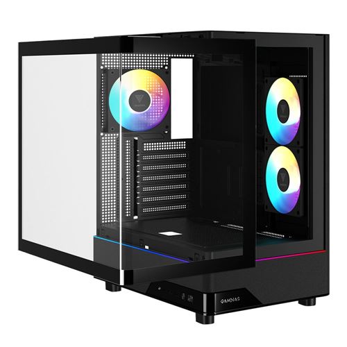 Gamdias ATLAS M5 CG Tempered Glass ATX Mid-Tower Computer Case - Black — vista 2